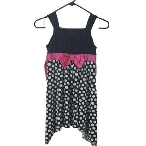 Disorderly Kids Girls‎ Statement Black and White Pink Polka Dot Dress Size 8